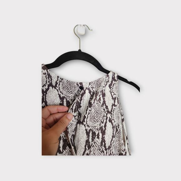 A.L.C Womens Anise Snakeskin Print Halter Neck Sleeveless Blouse 10 Statement - Picture 9 of 11